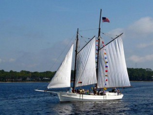 The GOVERNOR STONE sailing home March 22 after an extensive restoration. Photo: Friends of the Governor Stone, Inc.