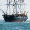 The Charles W. Morgan under tow on Fishers Island Sound on May 17, 2014